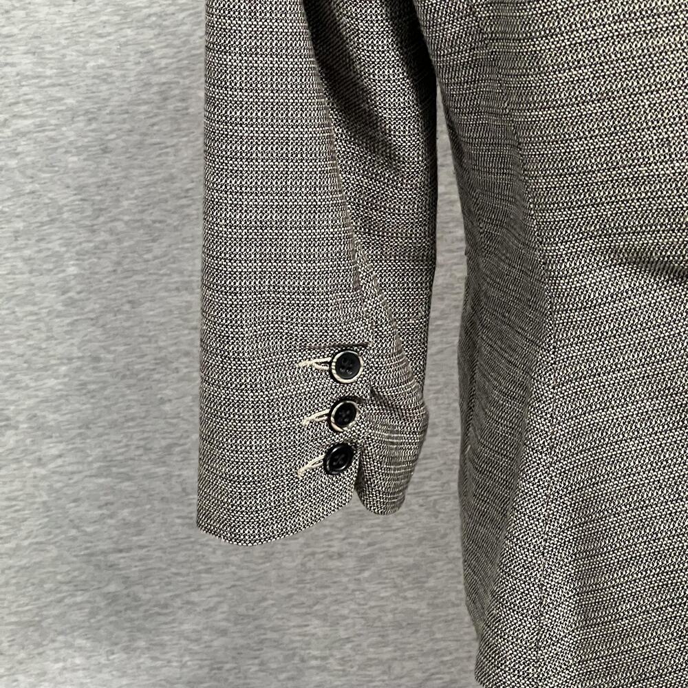 Cabi Blazer Womens 4 Brown Black Single Button 3/4 Sleeve Ruched Casual Career - Picture 8 of 16